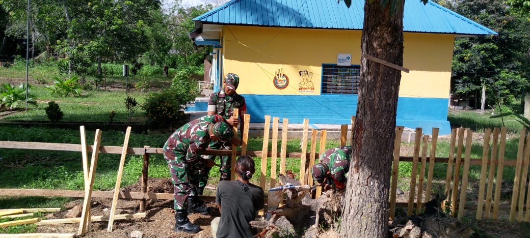 Kesiapan Lomba Desa, Koramil Landono Karya Bakti Bersama Masyarakat