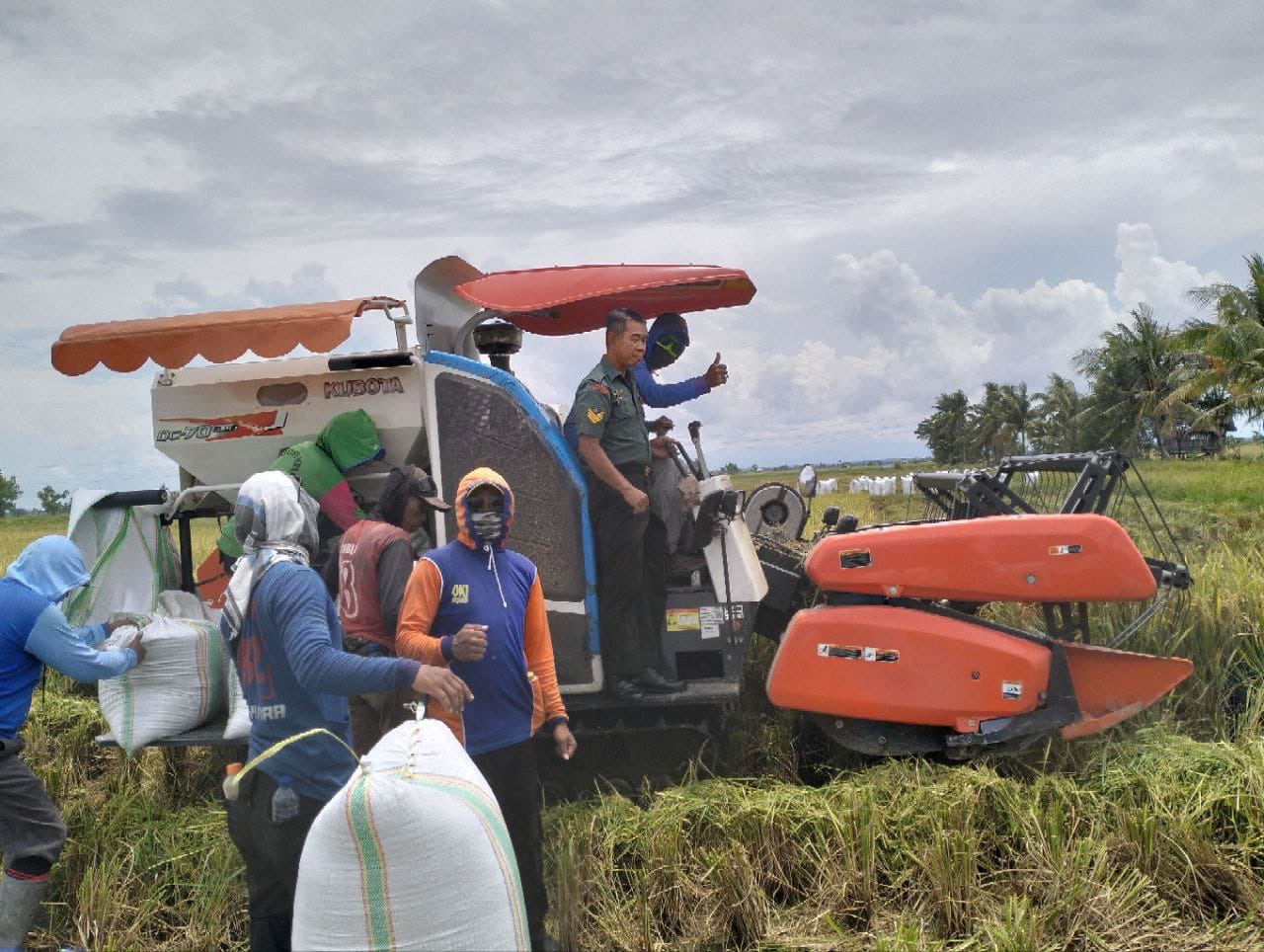 Danramil 1404-08/Lanrisang Kodim 1404/Pinrang Dampingi Pejabat Kementan Tinjau Progres Kegiatan Oplah di Kab. Pinrang