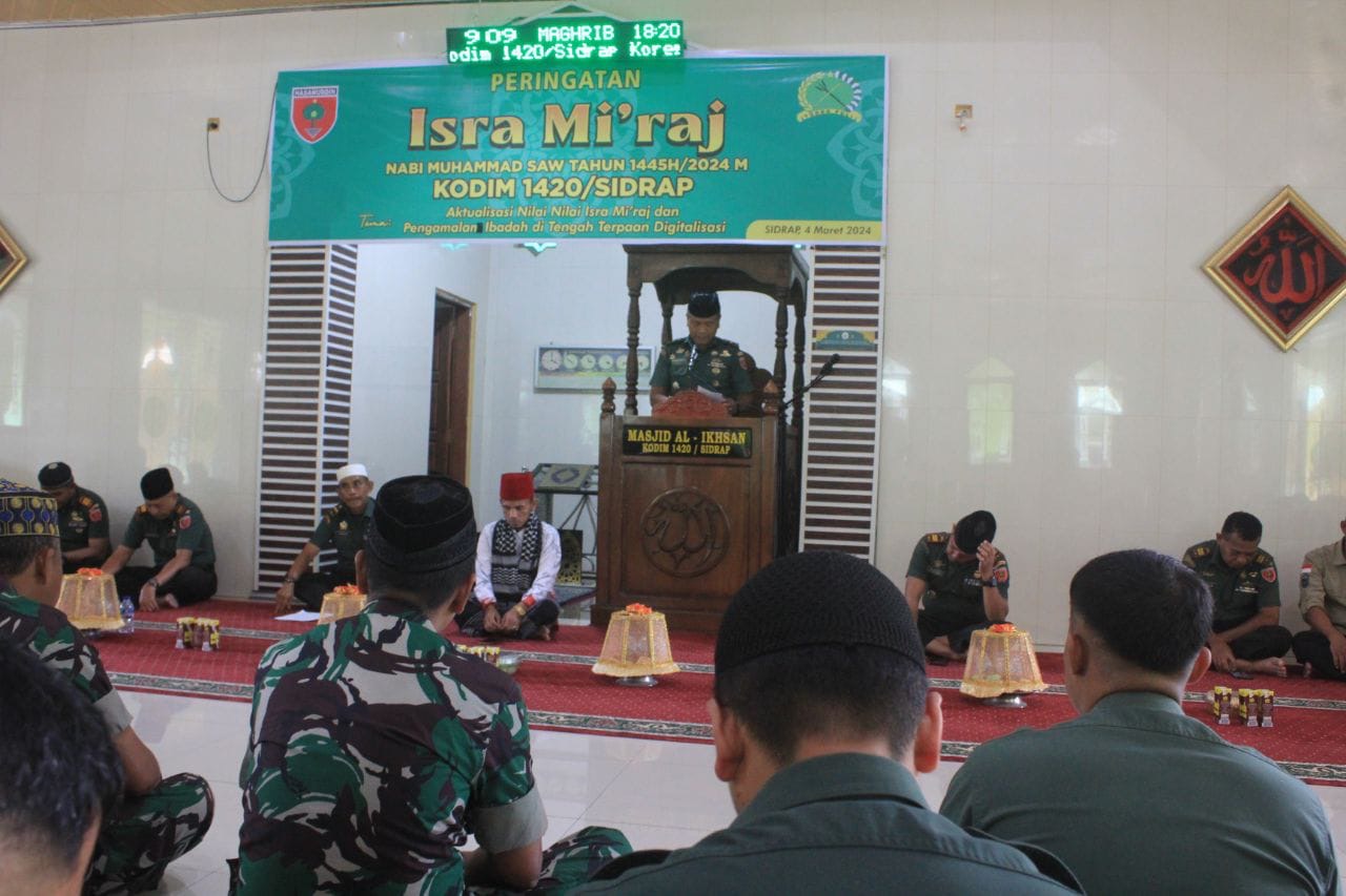 Kodim 1420/Sidrap Gelar Peringatan Isra’ Mi’raj Nabi Muhammad SAW 1445 H/2024 M