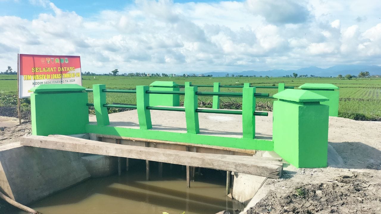 Sasaran Fisik Pembuatan Jembatan, TMMD Ke 119 Kodim 1404/Pinrang Selesai Tepat Waktu