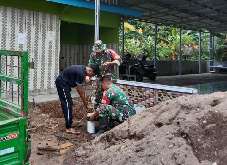 Kodim 1426 Takalar Bangun Sumur Bor Atasi Krisis Air Bersih Pada Saat Musim Kemarau