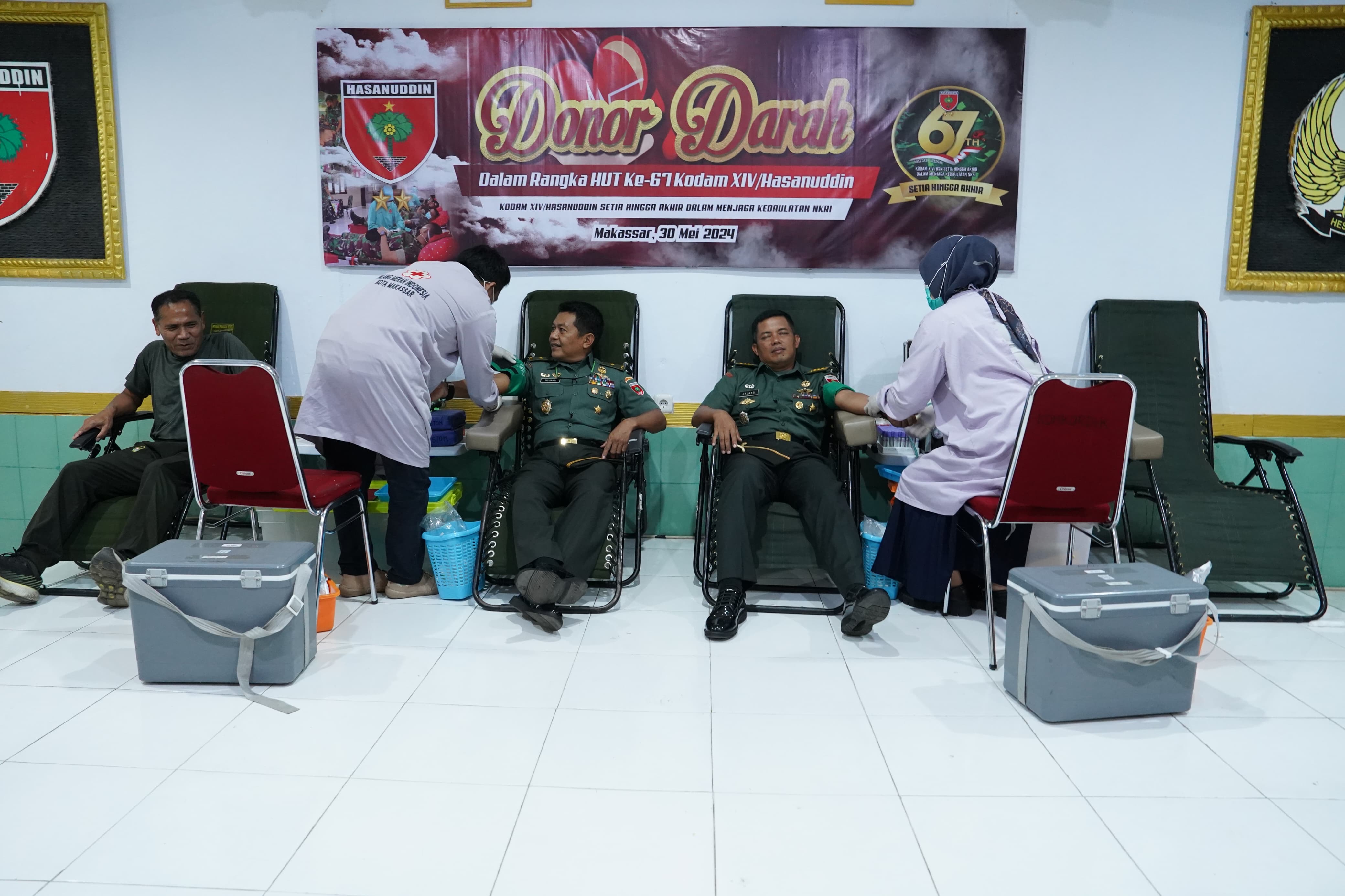 Rangkaian HUT Ke-67 Tahun 2024, Kodam XIV/Hsn Gelar Donor Darah Secara Serentak di 3 Provinsi