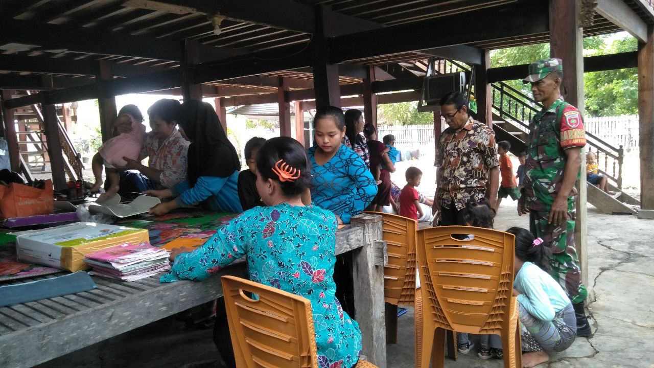 Babinsa Koramil 1420-03/Marittengae Dampingi Petugas Memberikan Layanan Posyandu
