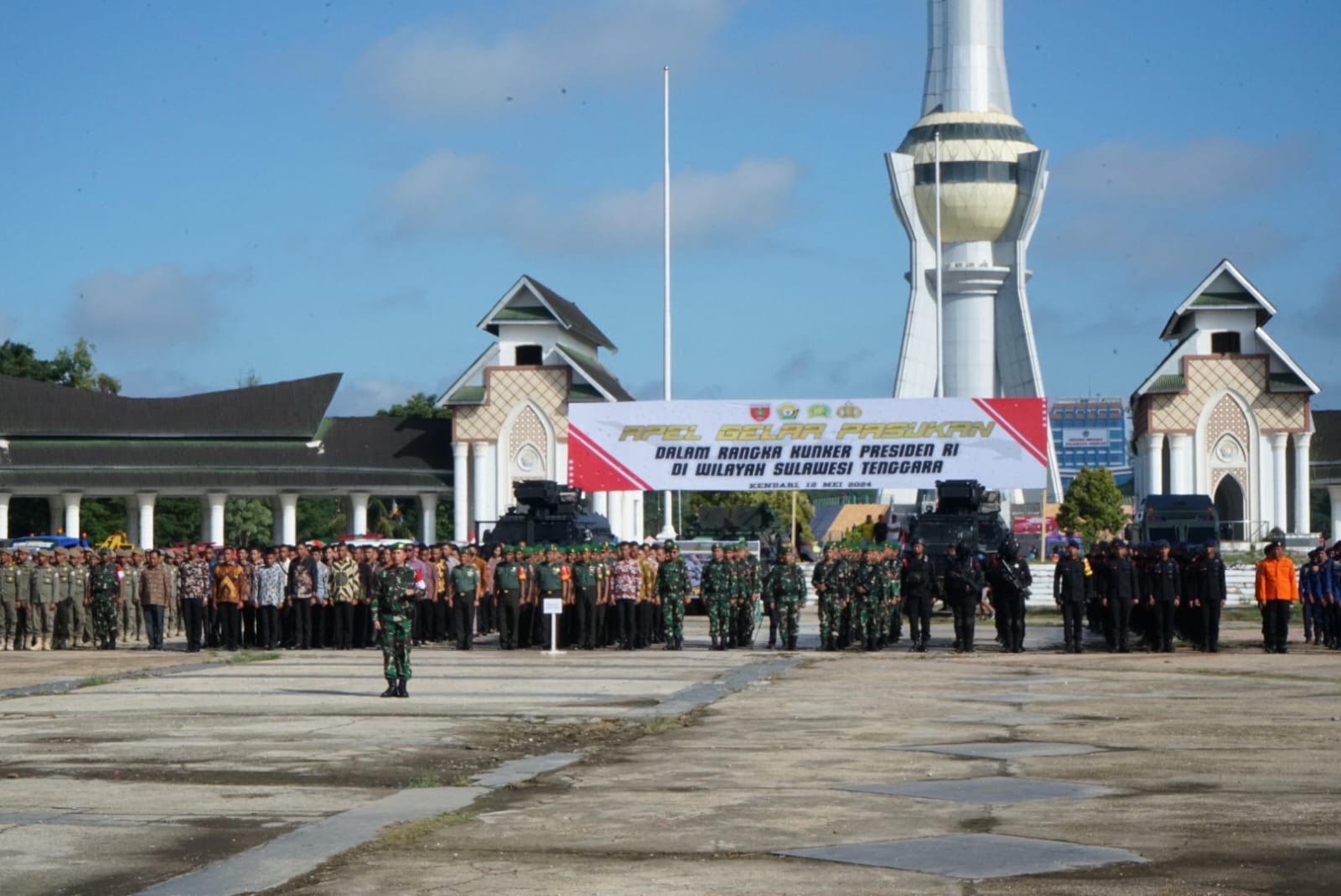 Danrem 143/HO Pimpin Apel Gelar Pengamanan Kunjungan Kerja Presiden RI di Wilayah Prov.Sultra