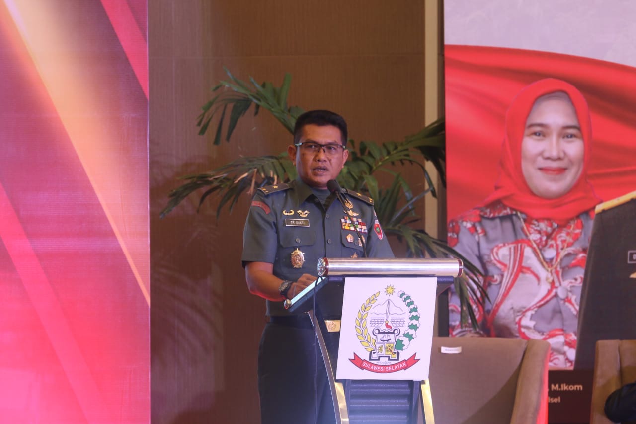 Kapoksahli Mewakili Pangdam XIV/Hsn Sebagai Narasumber Dalam Sosialisasi Penyelenggaraan Tahapan Pilkada Serentak Di Prov. Sulsel Tahun 2024