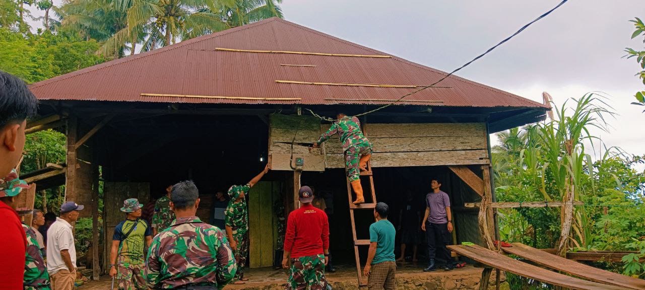 Kejar Target, H+2 Satgas TMMD 120 Kodim 1415/Selayar Mulai Rehab Mesjid dan Buat MCK