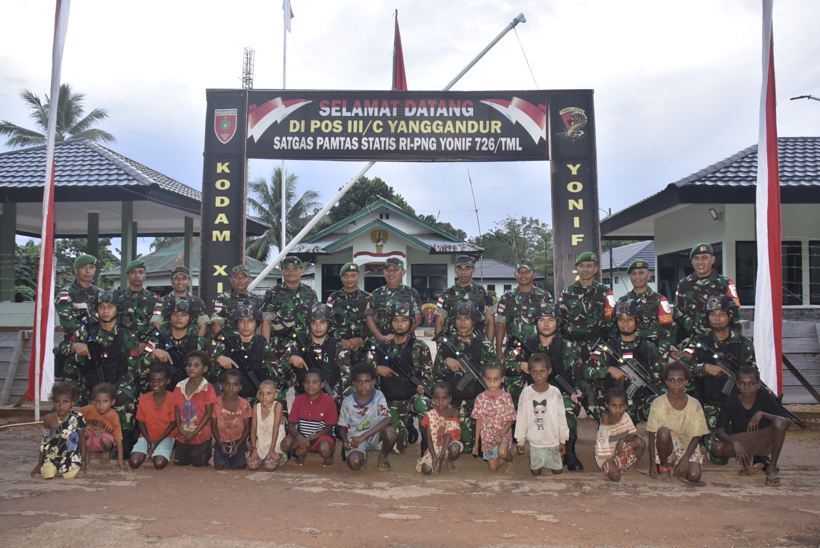 Pangdam XIV/Hsn Kunjungi Satgas Pamtas Statis RI-PNG Sektor Selatan Yonif 726/TML Di Merauke