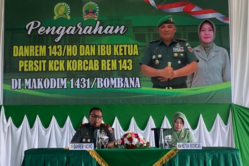 Kunjungan Kerja ke Kodim Bombana, Danrem Tekankan Babinsa Kuasai Geodemokonsos Wilayah Binaannya