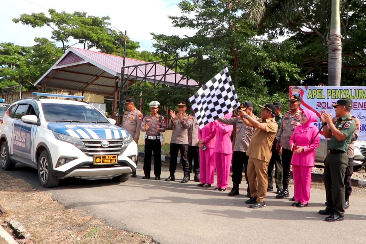 Bangun Sinergitas TNI, Polri, dan Pemerintah, Dandim Jeneponto Hadiri Apel Penyaluran Bansos Polres Jeneponto