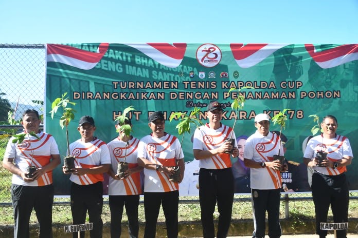 Wujud Sinergitas, Danrem 142/Tatag Hadiri Turnamen Tenis Kapolda Cup dan Penanaman Pohon